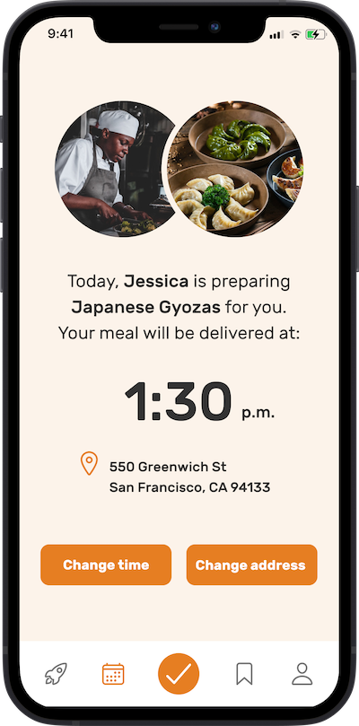 iphone app meal preferences screen